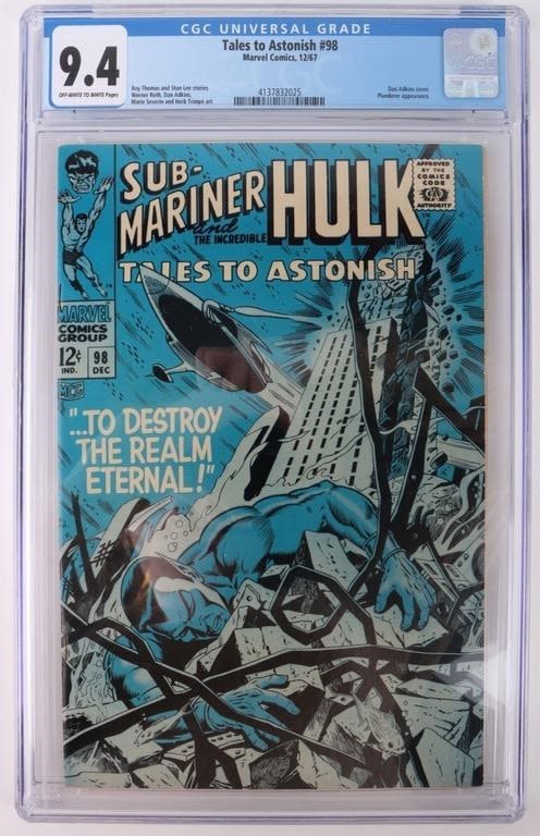 Lot 176351: TALES TO ASTONISH #98 1ST CAMEO LORD SETH CGC 9.4
