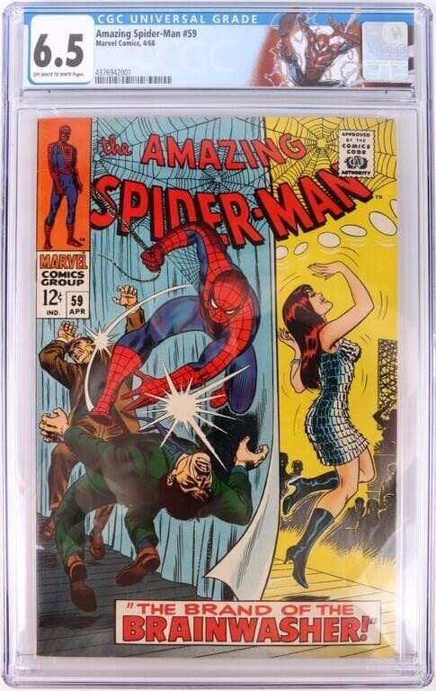 Lot 176358: AMAZING SPIDER-MAN #59 CGC 6.5 1ST MARY JANE COVER