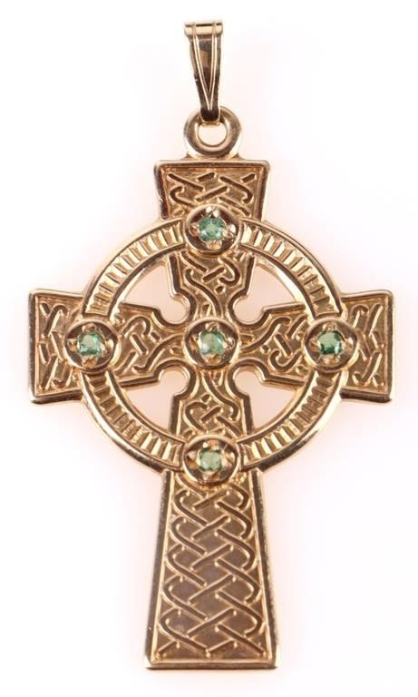 Lot 177156: 14K YELLOW GOLD ORNATE CELTIC CROSS PENDANT