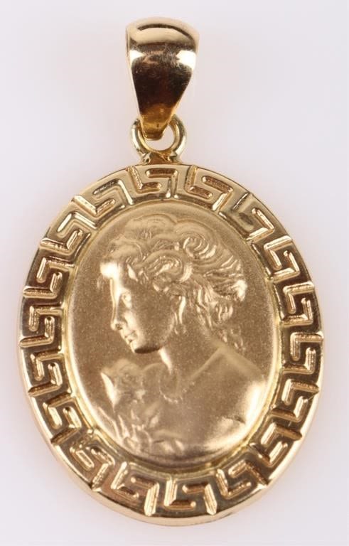 Lot 177158: 18K YELLOW GOLD ITALIAN LADIES PENDANT