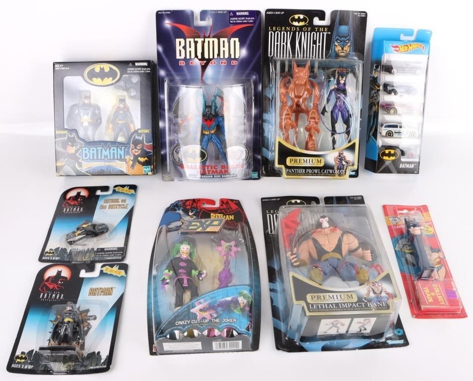 Lot 177216: VINTAGE BATMAN ACTION FIGURES NIB - LOT OF 7