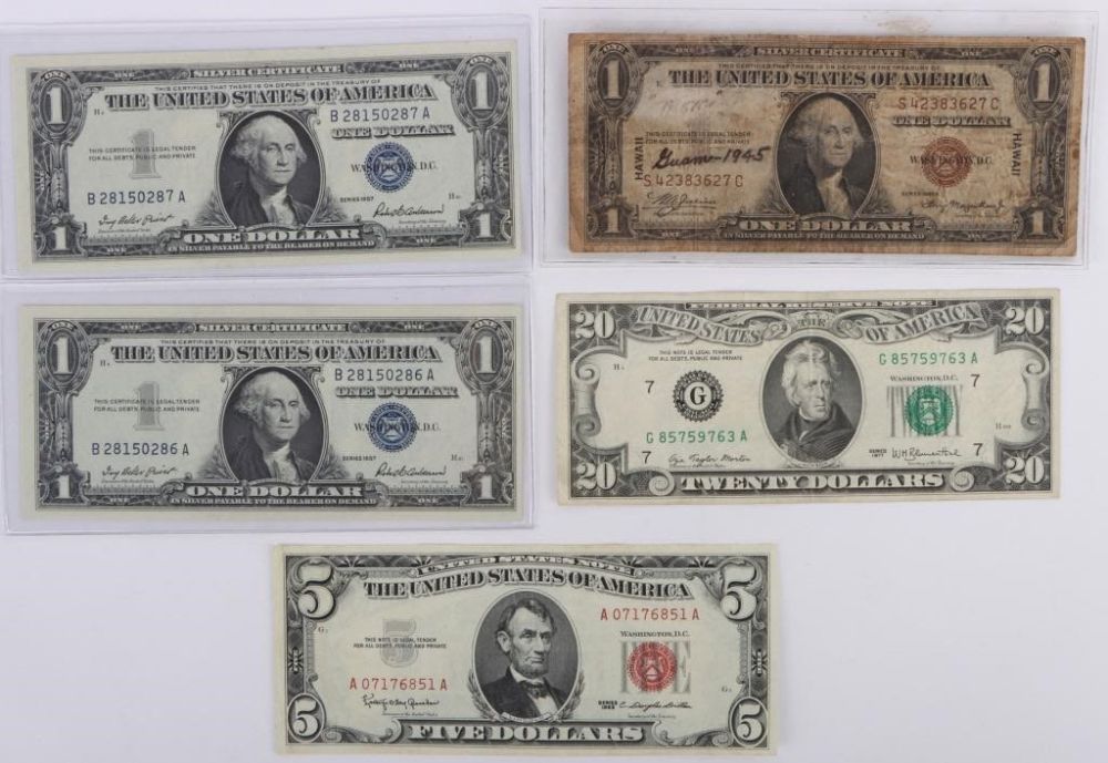 Lot 177237: RARE U.S.BANKNOTES FROM SERIES 1935-1977 - (5)