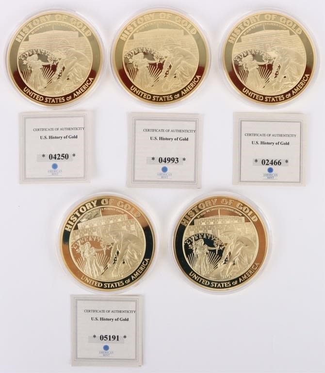 Lot 177238: 2014-2015 U.S. HISTORY OF GOLD BULLION - (5)