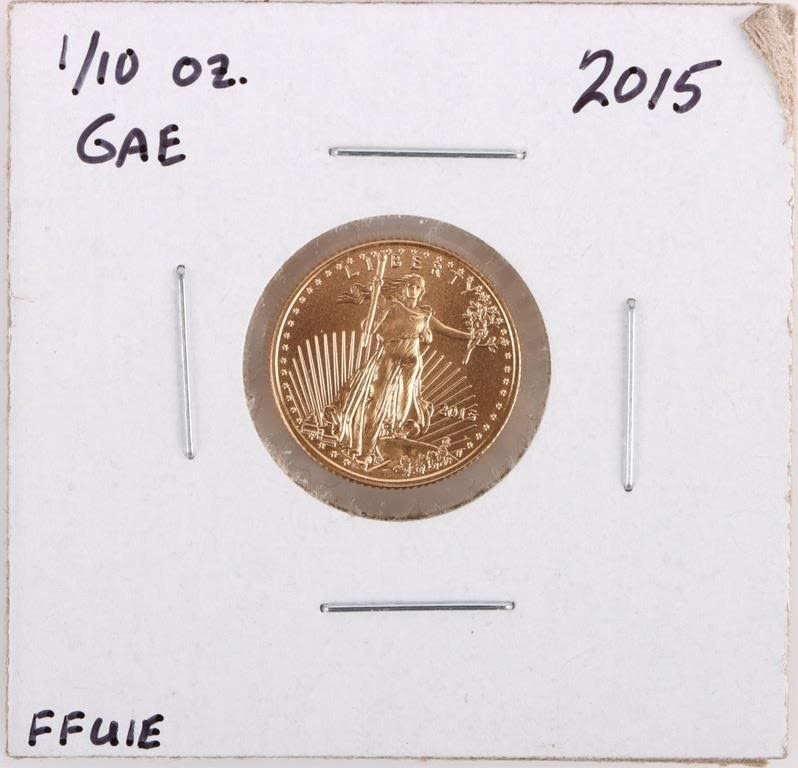 Lot 177242: FINE GOLD 1/10OZ 2015 AMERICAN EAGLE TYPE 1