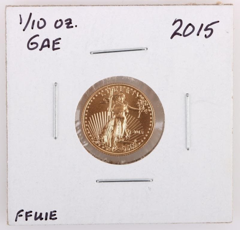 Lot 177243: FINE GOLD 1/10OZ 2015 AMERICAN EAGLE TYPE 1
