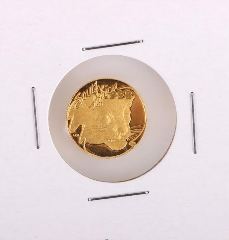 Lot 177251: .999 FINE GOLD SOUTH AFRICA 1/10OZ 1998 COIN
