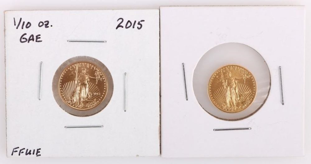 Lot 177256: FINE GOLD 1/10OZ AMERICAN EAGLES TYPE 1