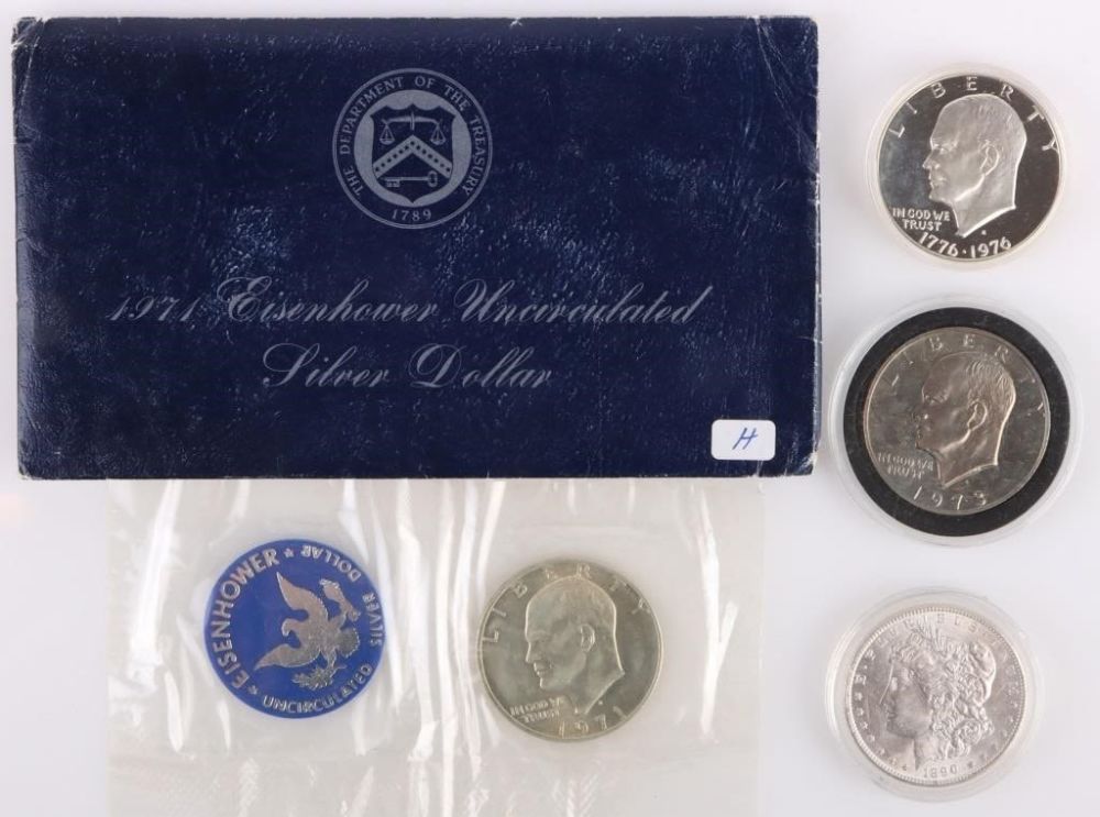 Lot 177307: 90% & 40% SILVER COLLECTIBLE DOLLAR COINS
