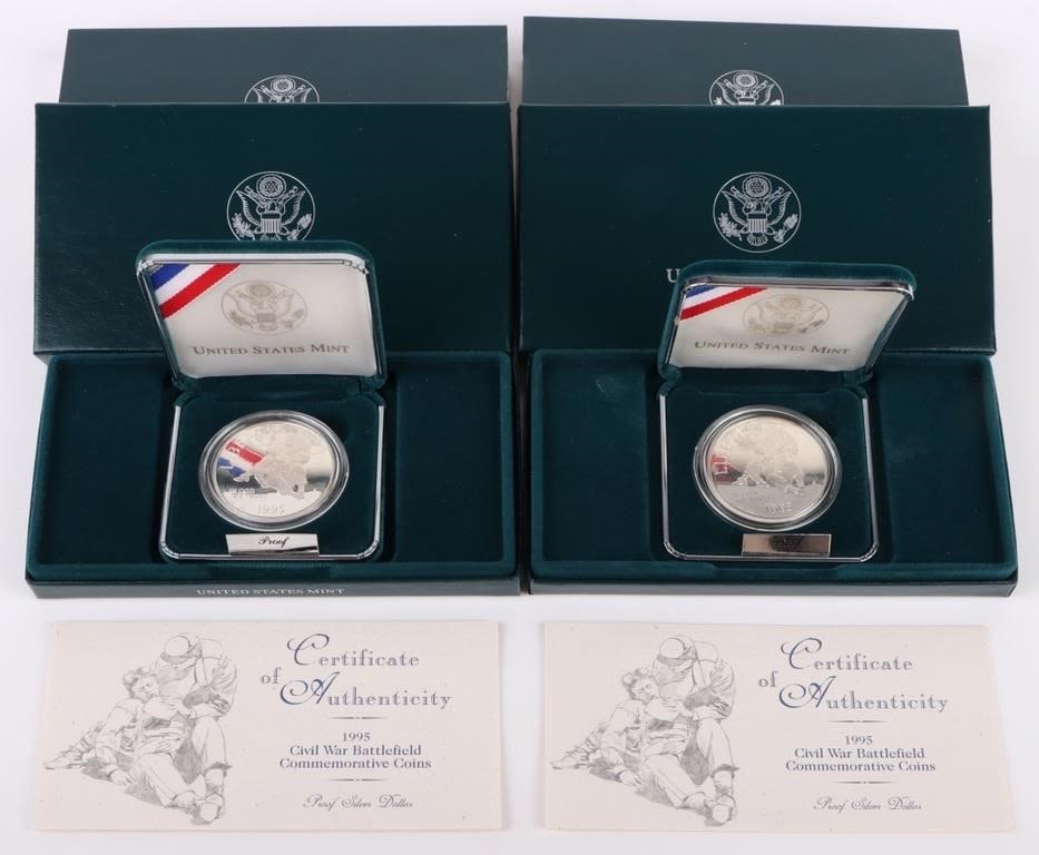 Lot 177311: 1995 CIVIL WAR BATTLEFIELD COMMEMORATIVE COINS