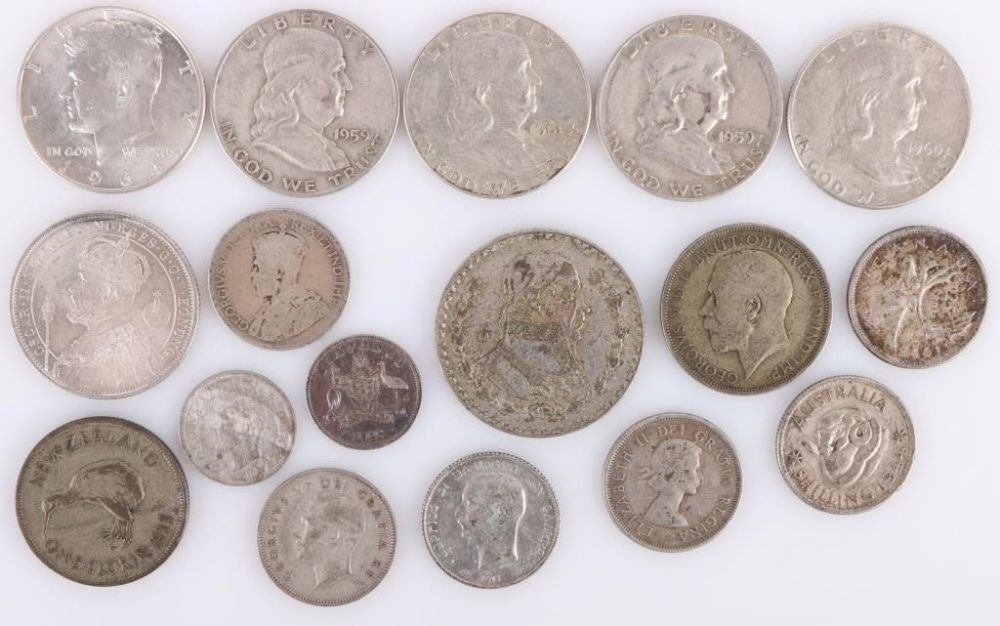 Lot 177312: SILVER COLLECTIBLE US & FOREIGN COINS - LOT OF 17