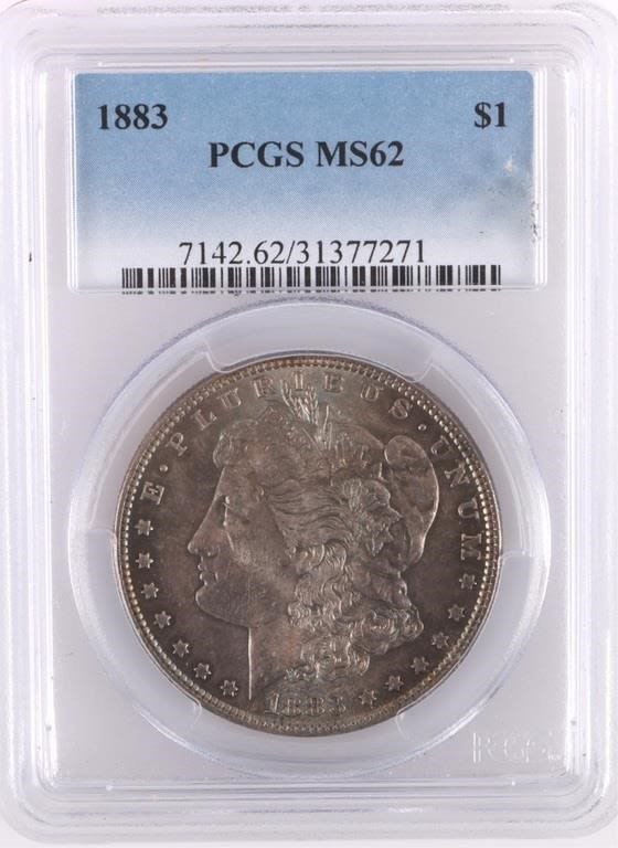 Lot 177323: 1883 PCGS GRADED MS62 SILVER MORGAN DOLLAR