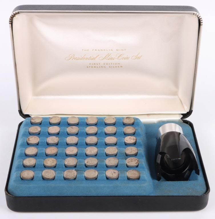 Lot 177341: STERLING PRESIDENTIAL MINI COIN SET FRANKLIN MINT