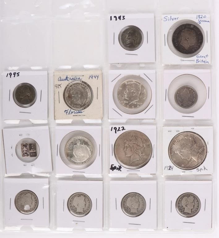 Lot 177362: SILVER ASSORTED COLLECTIBLE COINS - LOT OF 14