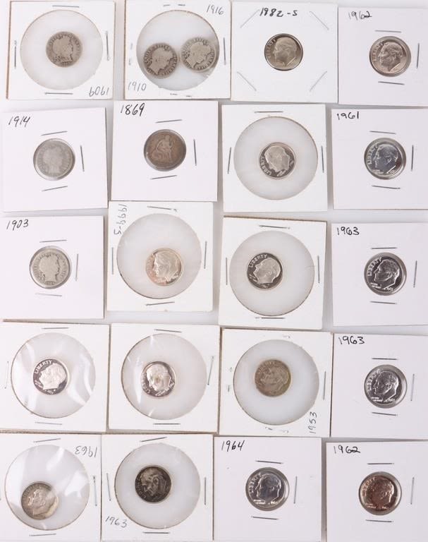 Lot 177362a: ASSORTED U.S. DIMES FROM 1869-2013 - (21)