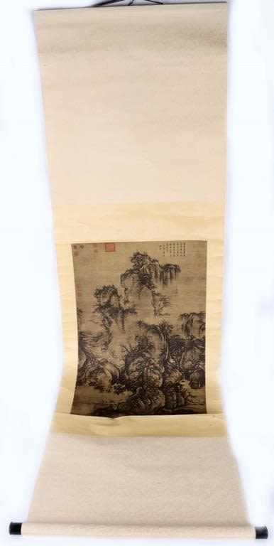 Lot 177405: ANTIQUE JAPANESE PRINTED & STAMPED HANGING SCROLL