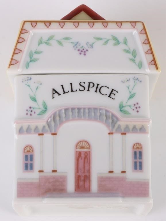 Vintage 1989 LENOX SPICE VILLAGE Complete Set Of 24, Used as Display