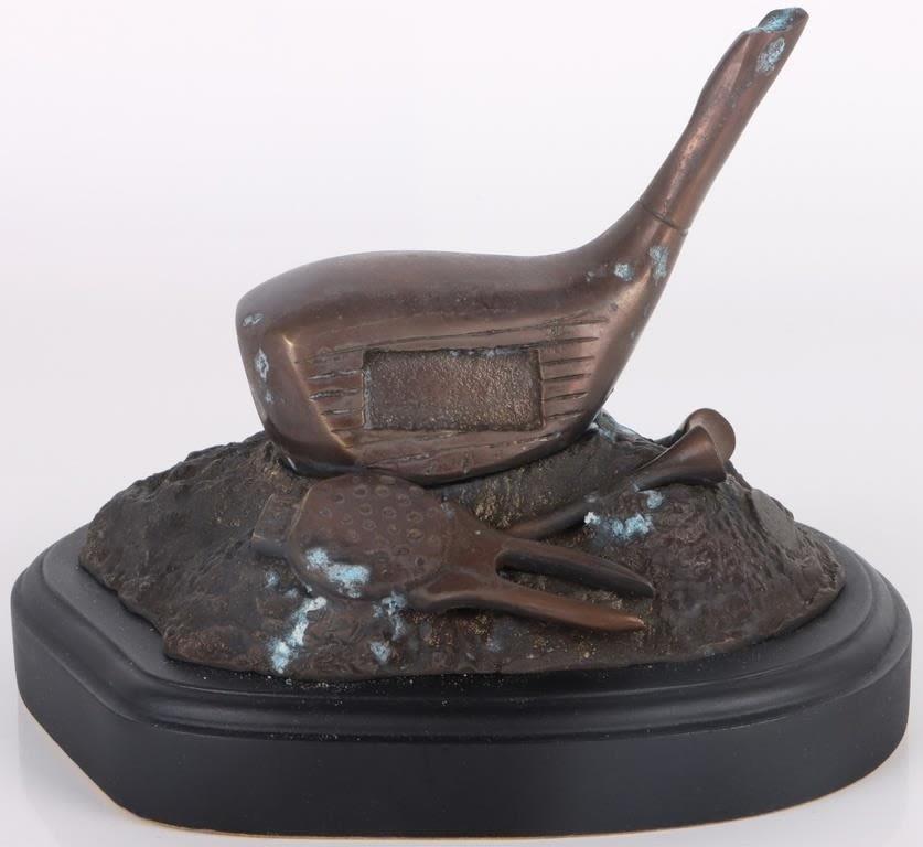Lot 177419: CAST BRONZE GOLF CLUB SCULPTURE