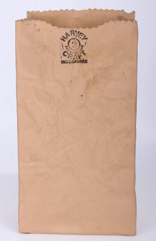 Lot 177424: MICHAEL HARVEY CRAFT BROWN PAPER BAG SCULPTURE