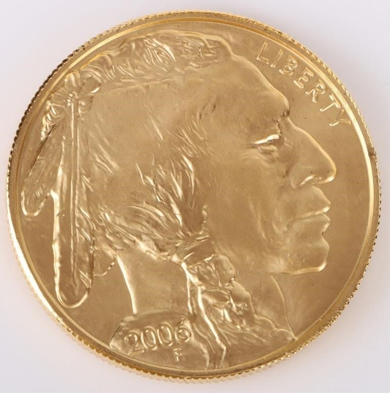 Lot 177240a: .999 FINE GOLD 1OZ 2006 $50 US BUFFALO ROUND