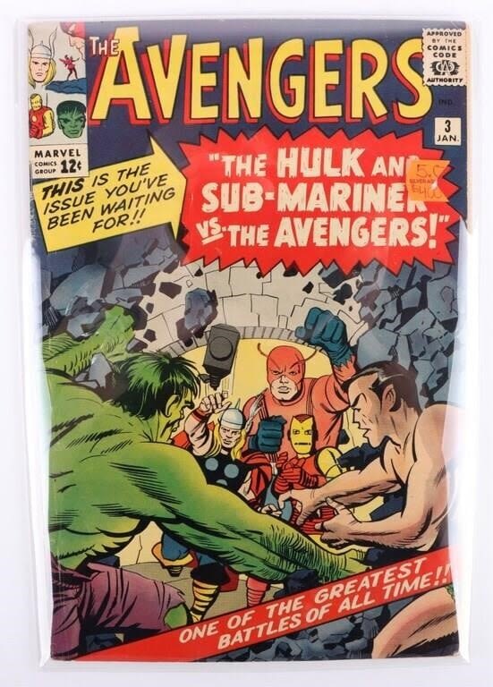 Lot 178157: AVENGERS #3 (1964) - CLASSIC BATTLE W/ HULK