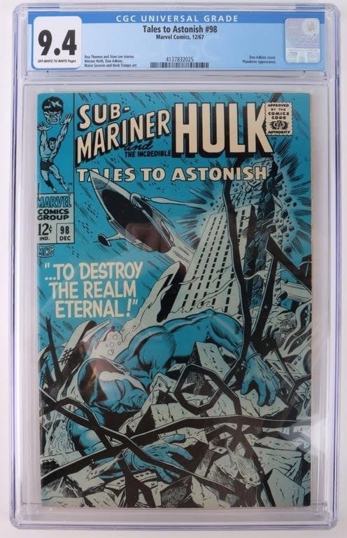 Lot 178163: TALES TO ASTONISH #98 1ST CAMEO LORD SETH CGC 9.4