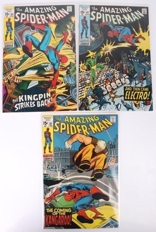 Lot 178168: THE AMAZING SPIDER-MAN #81, #82 & #84 COMIC BOOKS