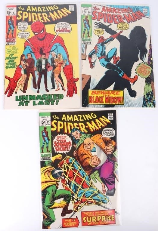 Lot 178169: THE AMAZING SPIDER-MAN #85, #86 & #87 COMIC BOOKS