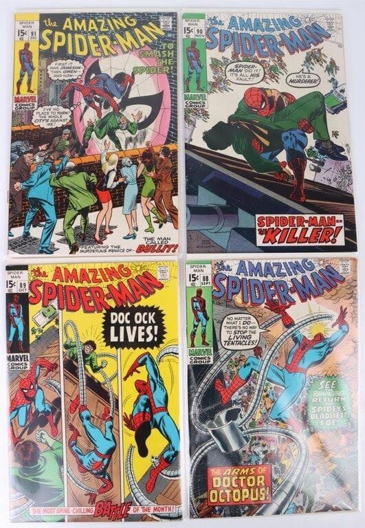 Lot 178170: THE AMAZING SPIDER-MAN #88, #89, #90, & #91 COMICS