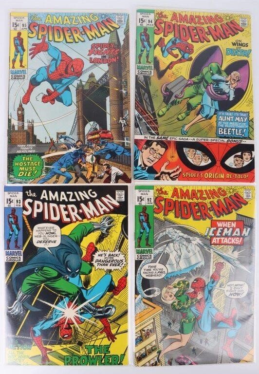Lot 178171: THE AMAZING SPIDER-MAN #92, #93, #94, & #95 COMICS
