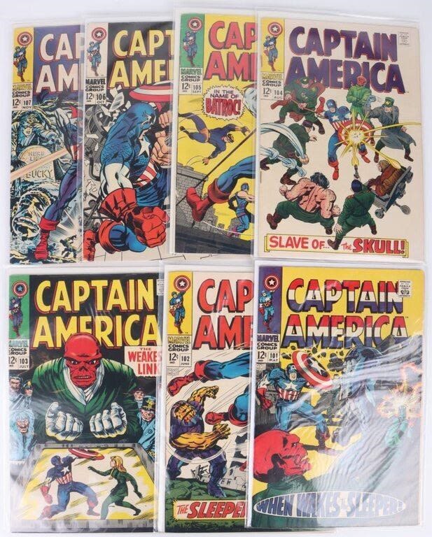 Lot 178177: CAPTAIN AMERICA #101-#107 COLLECTIBLE COMIC BOOKS