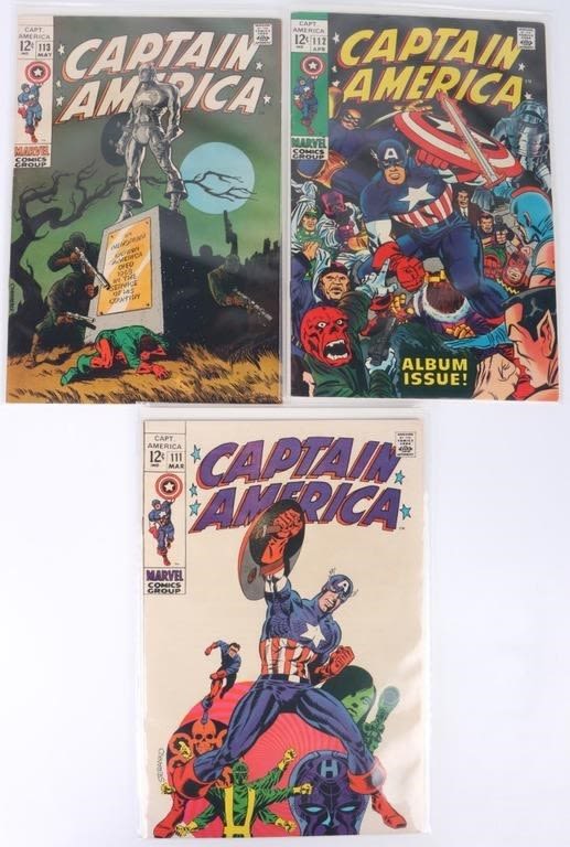 Lot 178179: CAPTAIN AMERICA #111, #112 & #113 COMIC BOOKS