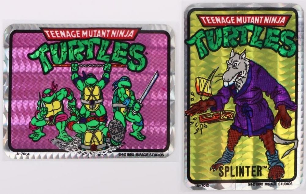 Lot 178199: 1990 MIRAGE TMNT PRISM VENDING MACHINE STICKERS