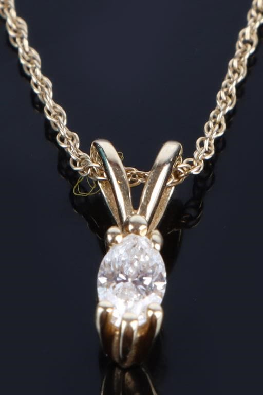 Lot 178207: 14K YELLOW GOLD MARQIUSE DIAMOND LADIES NECKLACE