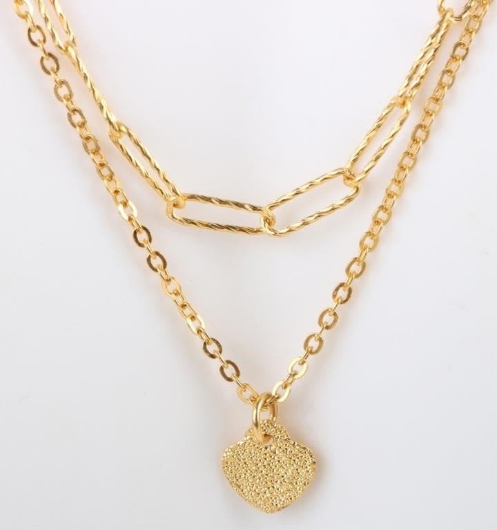 Lot 178215: 24K YELLOW GOLD LADIES DOUBLE CHAIN W/ PENDANT