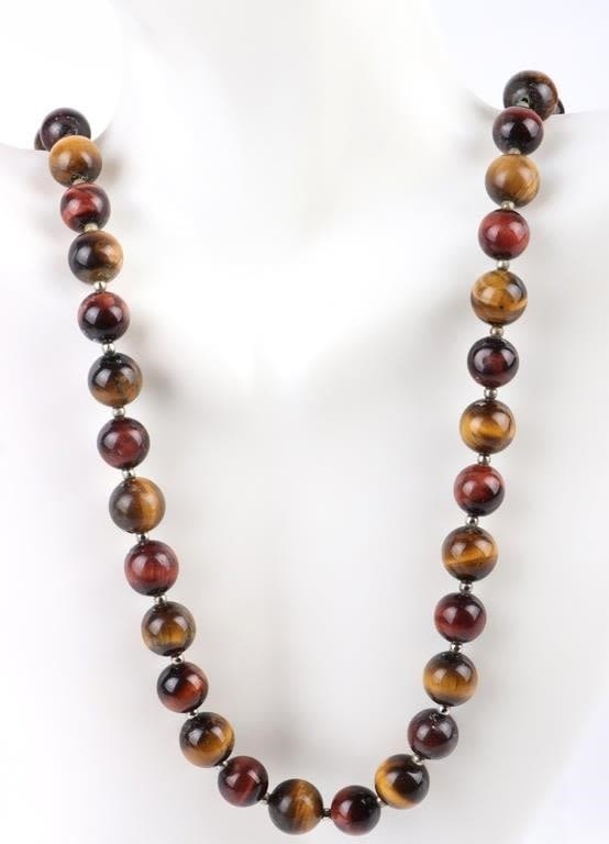Lot 178220: TIGER'S EYE POLISHED BEADED LADIES NECKLACE