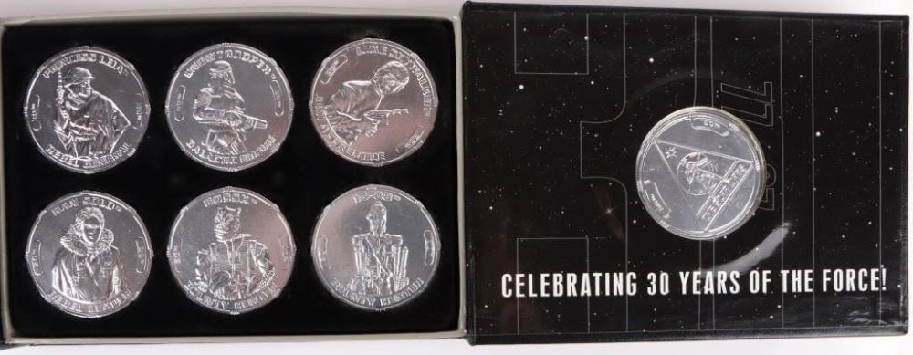 Lot 178265: VINTAGE STAR WARS 30TH ANNIVERSARY COIN SET