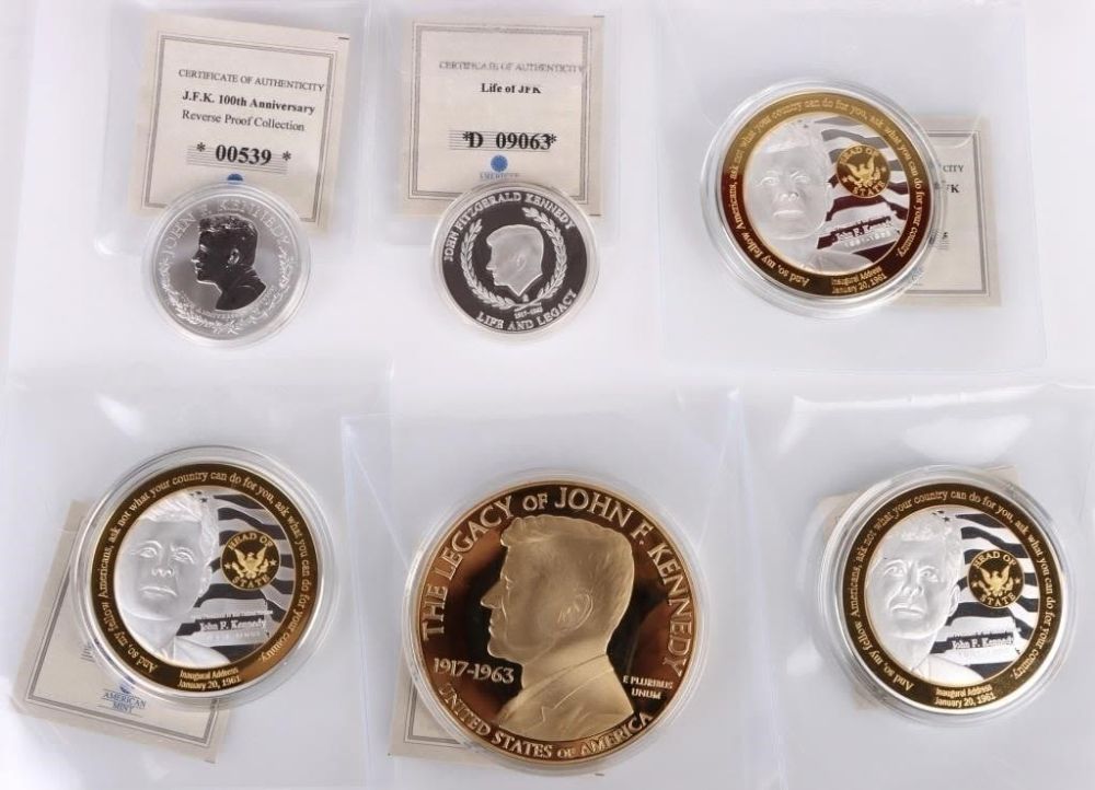 Lot 178268: JOHN F. KENNEDY COMMEMORATIVE COINS U.S. MINT -(6)