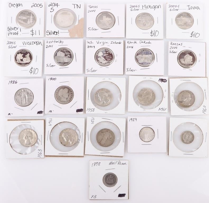 Lot 178272: SILVER US QUARTERS, DIMES, HALF DIMES & MORE