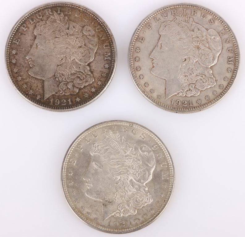 Lot 178274: 1921 P MORGAN SILVER DOLLARS MS CONDITION - (3)