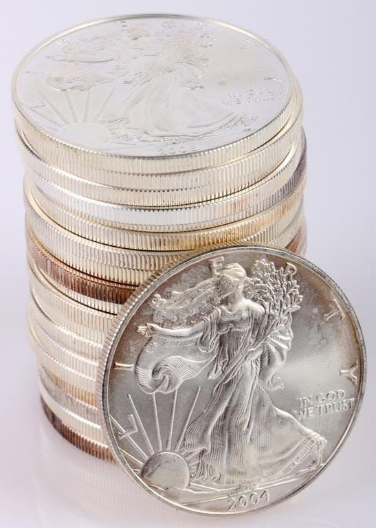 Lot 178294: AMERICAN SILVER EAGLE US MINT TUBE OF 20