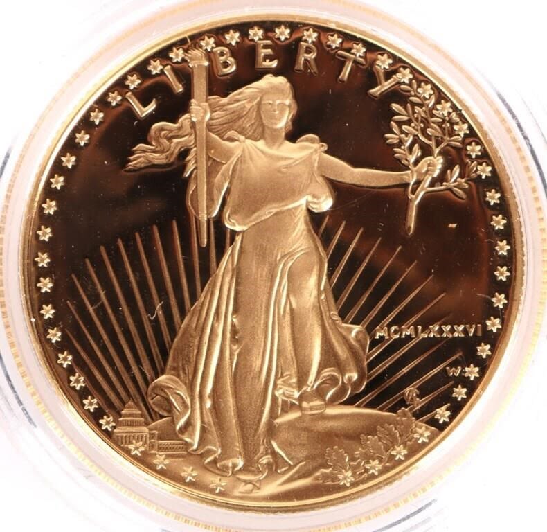 Lot 178295a: 1986-W ULTRA CAMEO PROOF $50 AMERICAN GOLD EAGLE