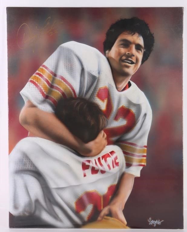 Lot 178314: DOUG FLUTIE AUTOGRAPHED PAINTING BY GARY LONGORDO