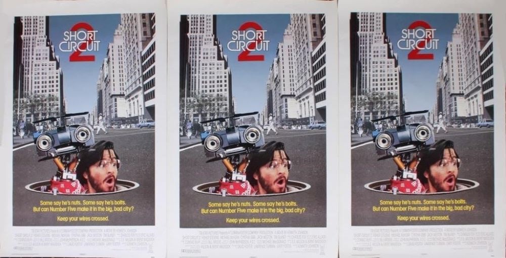 Lot 178367: 1988 SHORT CIRCUIT 2 ORIGINAL MOVIE POSTERS - (3)