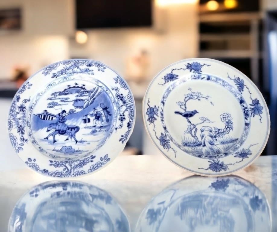 Lot 178397: ANTIQUE CHINESE BLUE & WHITE PORCELAIN PLATES