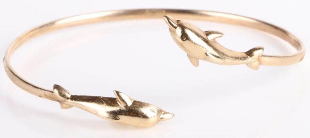 Lot 179152: 10K YELLOW GOLD DOLPHIN LADIES BRACELET