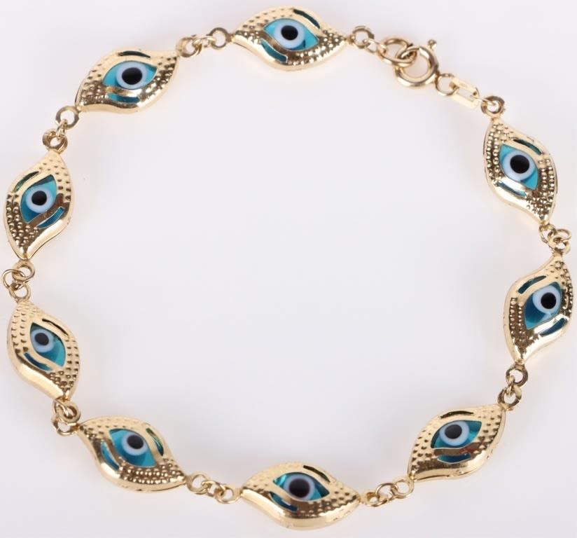 Lot 179153: 10K YELLOW GOLD EVIL EYE LADIES BRACELET