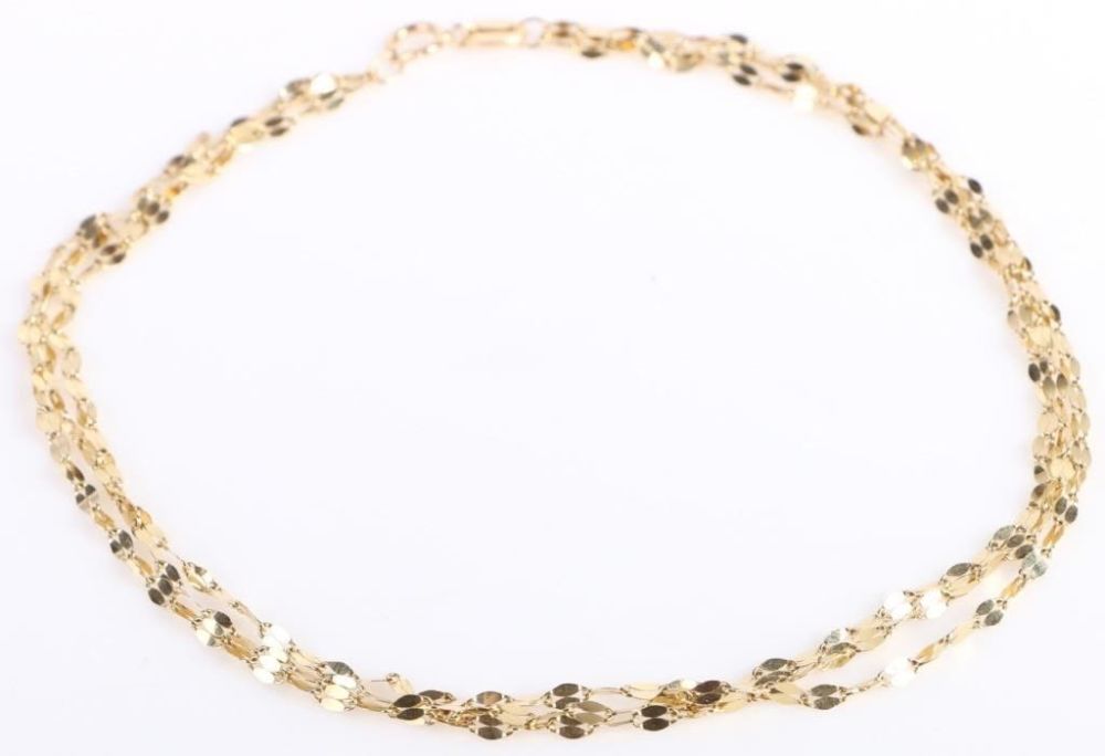 Lot 179162: 14K YELLOW GOLD THREE-STRAND LADIES BRACELET