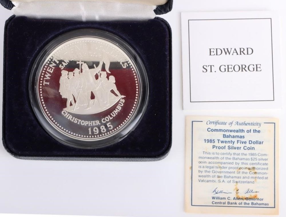 Lot 179168: 1985 COMMONWEATH OF THE BAHAMAS $25 STERLING COIN