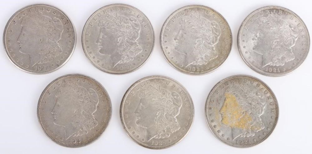 Lot 179177: HIGH GRADE 1921 P/S MORGAN SILVER DOLLARS - (7)
