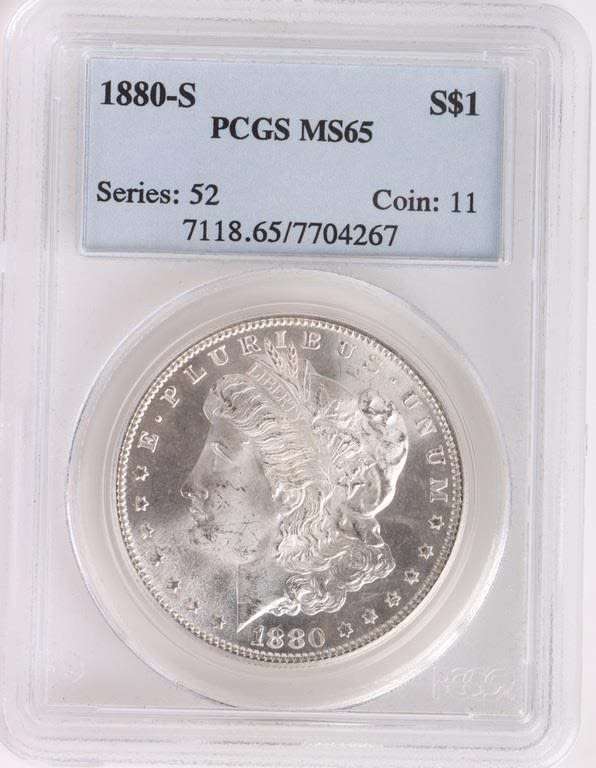 Lot 179184: 1880 S MS-65 PCGS MORGAN SILVER DOLLAR
